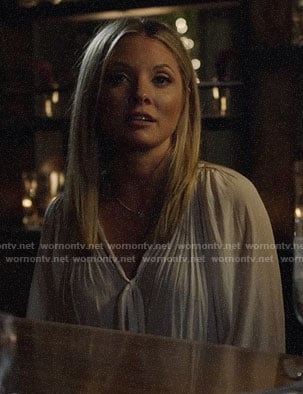 Jessie's white tie-neck blouse on Nashville