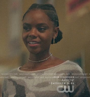 Josie's camo sweater on Riverdale