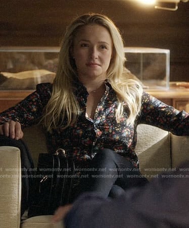 Juliette's black floral shirt on Nashville