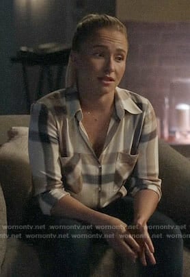 Juliette's checked button down shirt on Nashville