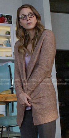 Kara's brown cardigan on Supergirl