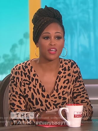 Eve's leopard print wrap dress on The Talk