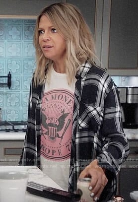 Mickey's Ramones  t-shirt and black plaid shirt on The Mick