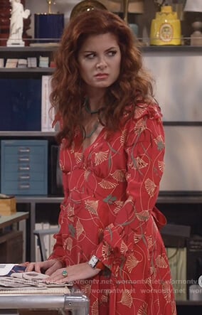 Grace's floral print dress on Will and Grace