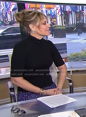 Savannah's purple leopard print pants on Today