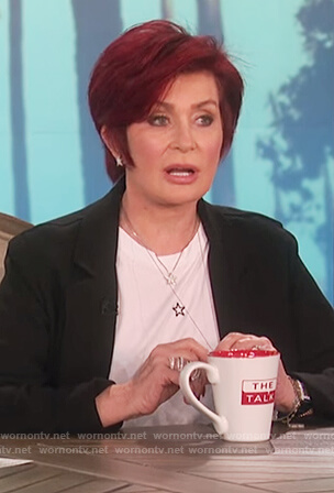 Sharon's star print t-shirt on The Talk