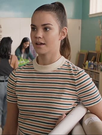 Callie's white striped t-shirt on The Fosters