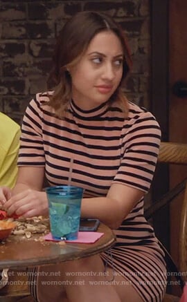 Ana's striped velvet dress on Grown-ish