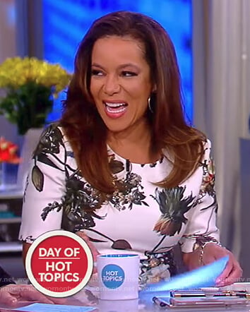Sunny's white floral print dress on The View
