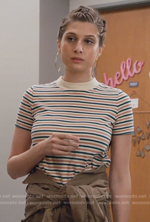 Nomi's striped t-shirt on Grown-ish