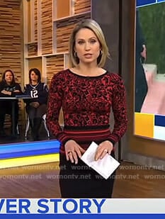 Amy's red leopard sweater on Good Morning America