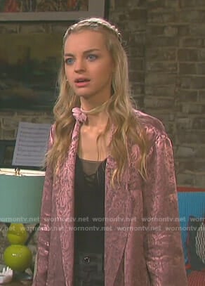 Claire's pink paisley blazer on Days of our Lives