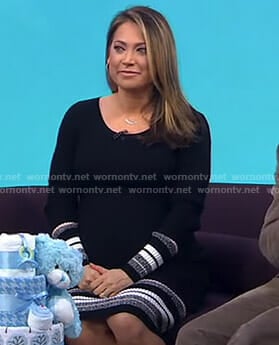 Ginger's black striped knit dress on Good Morning America