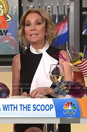 Kathie's black dress with white ruffled scarf on Today