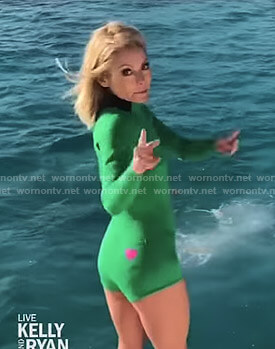 Kelly's green wetsuit on Live with Kelly and Ryan
