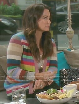 Kyle's multi-color striped cardigan on The Real Housewives of Beverly Hills