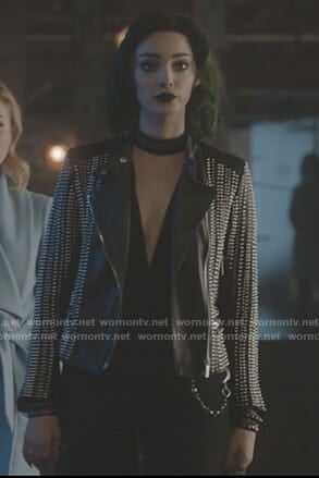 Lorna's black studded jacket on The Gifted