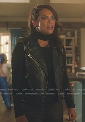 Maze's black studded vest on Lucifer