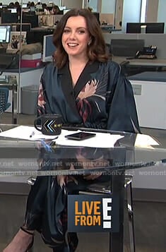 Melanie's green floral blazer and pants on Live from E!