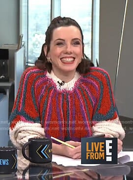 Melanie's multicolored sweater on Live from E!