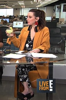 Melanie's black floral jumpsuit on Live from E!