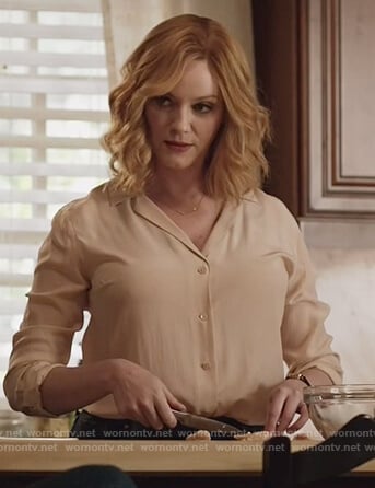 Beth's beige silk shirt on Good Girls