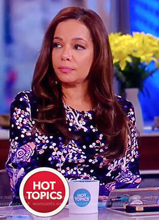 Sunny's black floral print dress on The View