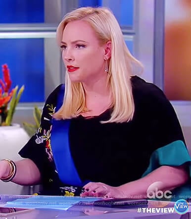Meghan's black floral wrap jumpsuit on The View
