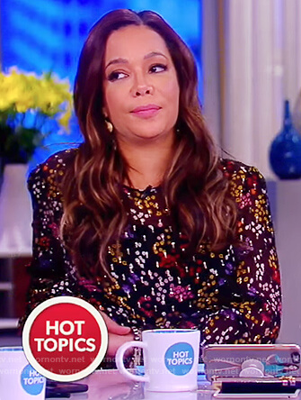 Sunny's black floral print dress on The View