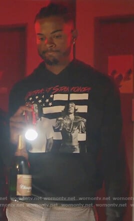 Aaron's outcast printed hoodie on Grown-ish