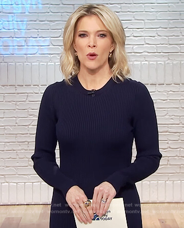 Megyn's navy ribbed dress on Megyn Kelly Today