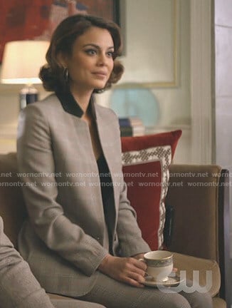 Cristal's grey plaid suit on Dynasty