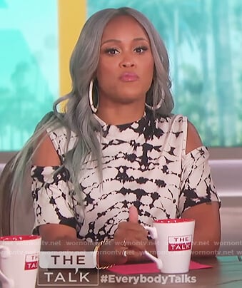 Eve's tie dye print top on The Talk