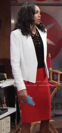 Hilary's black strappy top and white blazer on The Young and the Restless
