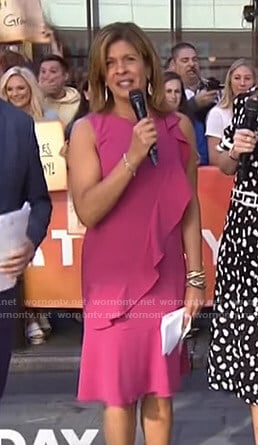 Hoda's pink ruffled dress on Today