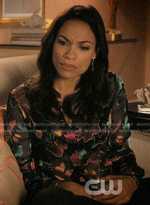 JR's floral blouse on Jane the Virgin
