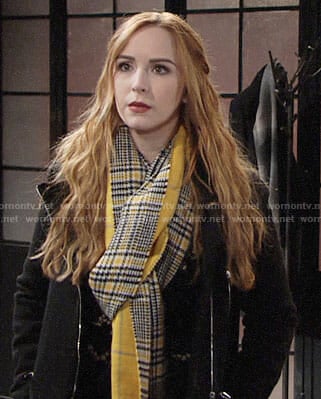 Mariah's yellow plaid scarf on The Young and the Restless