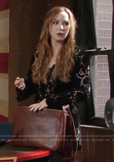 Mariah's black lace romper on The Young and the Restless