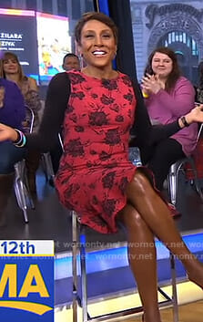 Robin's red floral dress on Good Morning America