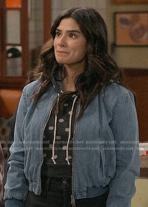 Sofia's polka dot hoodie on Superior Donuts