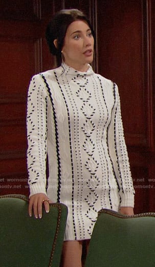 Steffy's cable knit sweater dress on The Bold and the Beautiful
