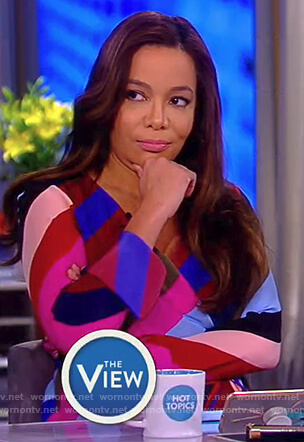 Sunny's striped wrap dress on The View