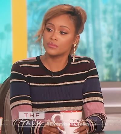 Eve's striped midi dress on The Talk