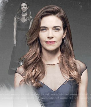 Victoria's navy intro dress on The Young and the Restless