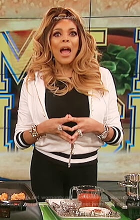 Wendy's white studded hoodie on The Wendy Williams Show