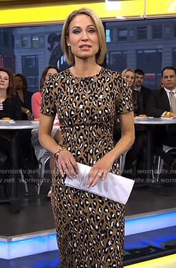 Amy's brown leopard print dress on Good Morning America