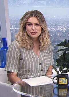 Carissa's striped asymmetric button shirt on E! News Daily Pop