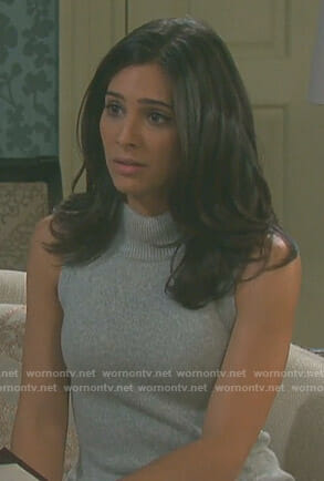 Gabi's grey turtleneck sweater dress on Days of our Lives