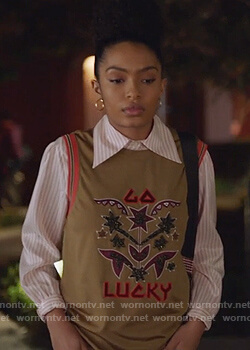 Zoey's go lucky embellished tank top on Grown-ish