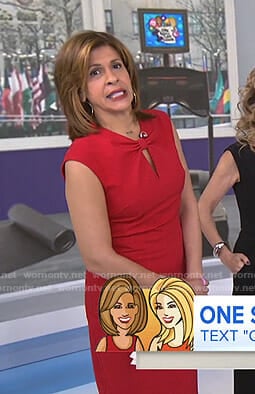 Hoda's red bow neck dress on Today